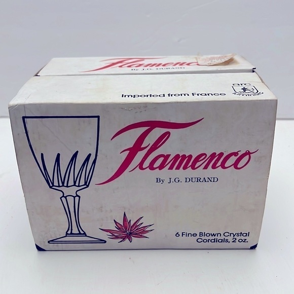 Flamenco Vintage 6 Fine Blown Crystal Cordials France from Fortunoff - Picture 2 of 10
